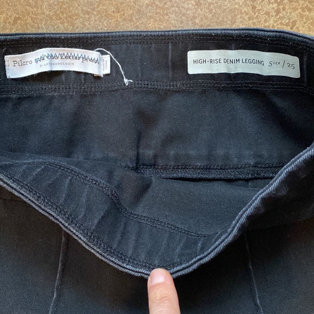 Anthropologie Pilcro and the Letterpress‎ black High-Rise denim legging Pants - Picture 6 of 9